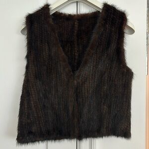 Real fur brown vest